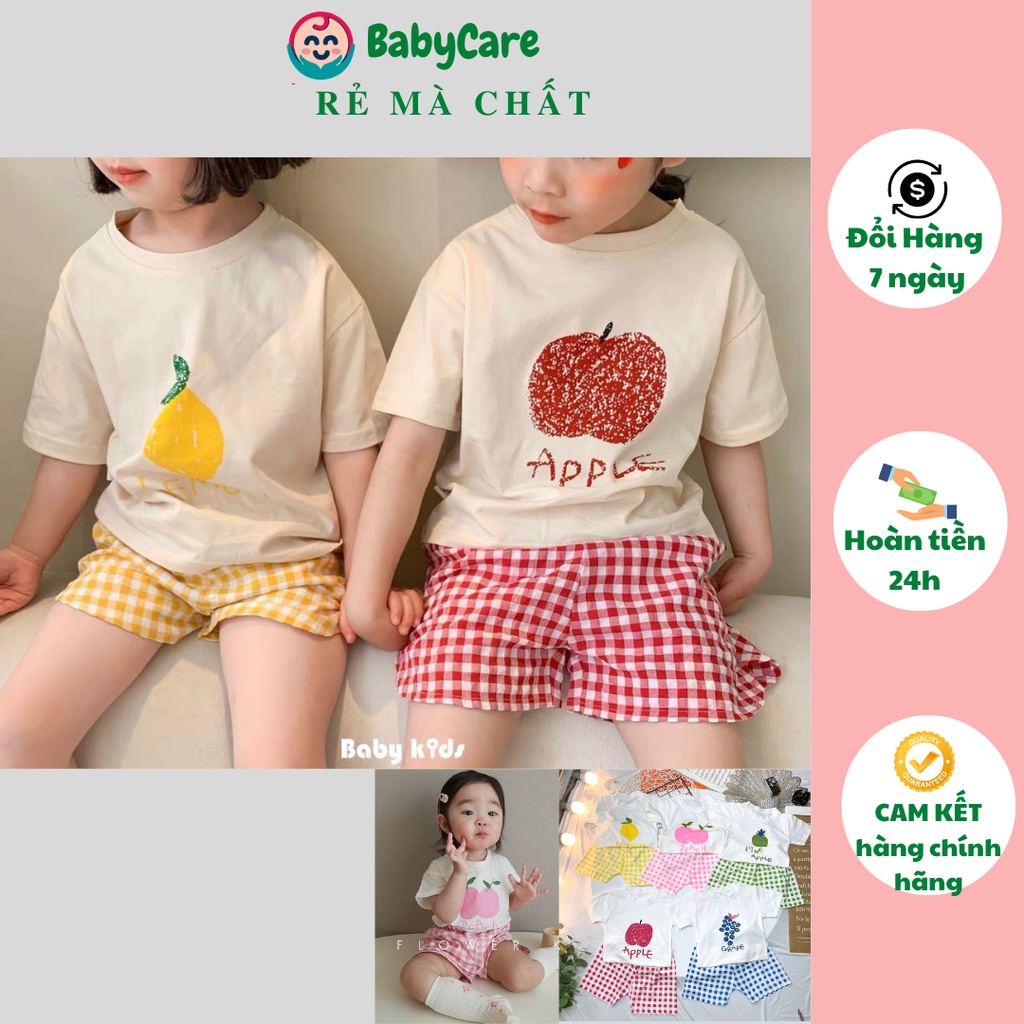 Sale! Bộ đồ cộc tay chất cotton tàu họa tiết hoa quả cực kỳ đáng yêu (From sz từ 5-20kg) (CT9)