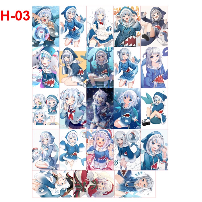 Bộ hình Lomo Card anime Hololive Gawr Gura