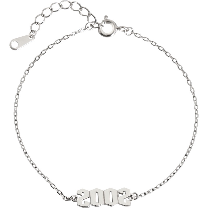 Vòng Tay/Lắc Chân Bằng Thép Không Gỉ Mặt Hình Số Năm Mới 2022 Thời Trang Cho Nữ