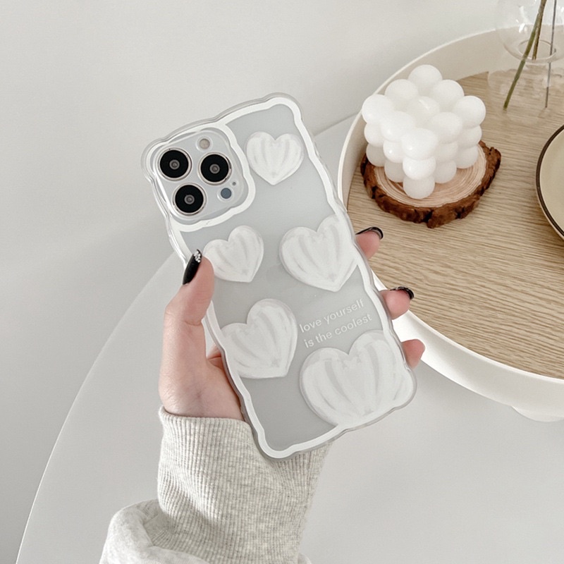 (SIÊU RẺ) Ốp lưng iphone viền sóng trái tim trắng to 7plus/8/8plus/x/xr/xs/11/12/13/pro/max/plus/promax
