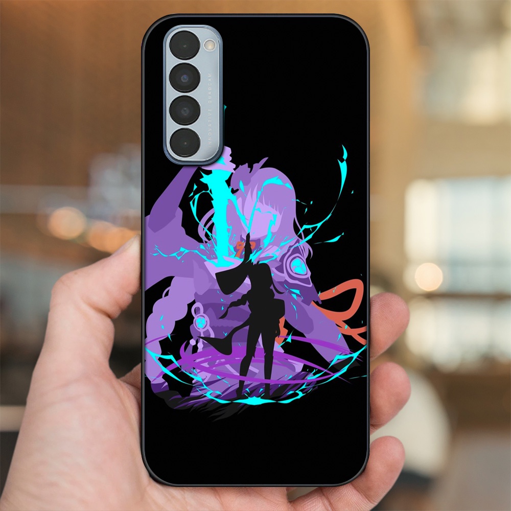 Ốp lưng Oppo Reno 4 Pro viền đen in hình Raiden Shogun Genshin Impact