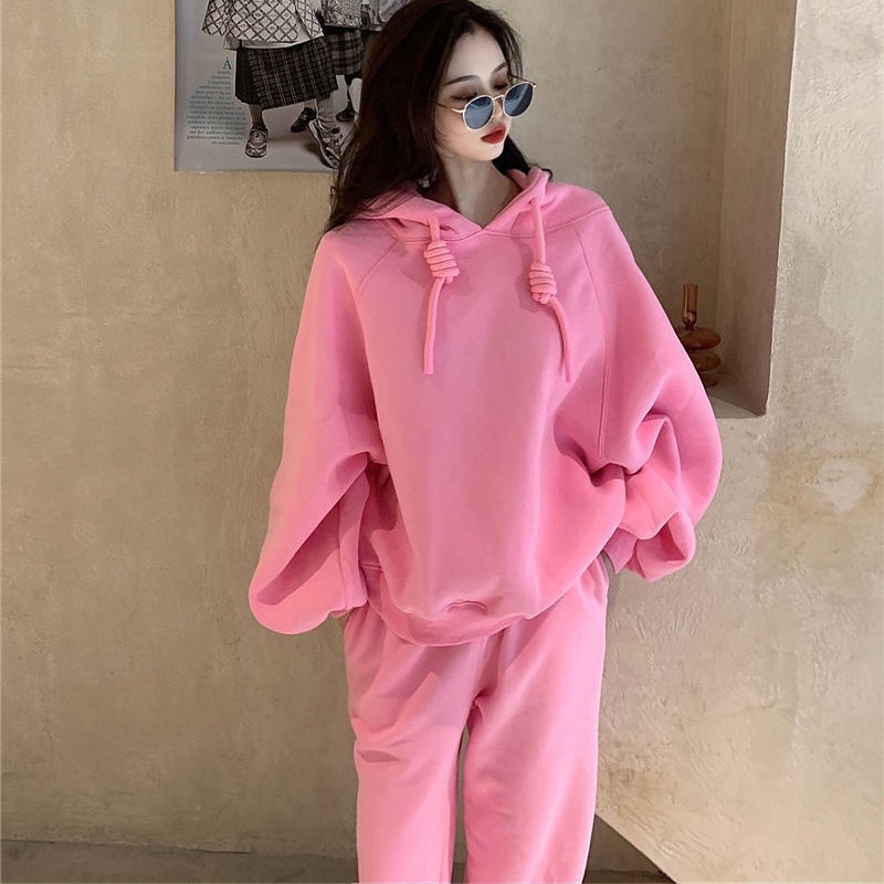 Set Áo Hoodie Dài Tay Sang Trọng + Quần Thời Trang Nữ