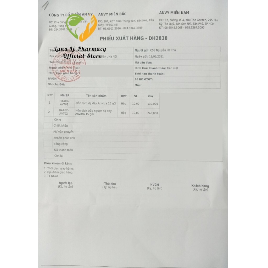 Anvitra Hỗn Dịch Giảm Acid Dạ Dày Và Trào Ngược Dạ Dày Thực Quản Hộp 15 Gói | BigBuy360 - bigbuy360.vn