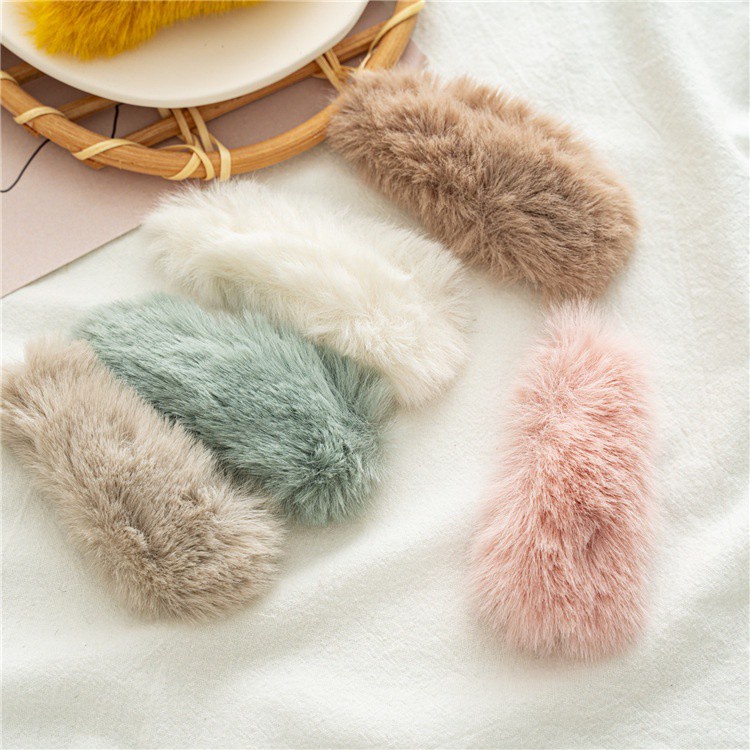 Kẹp tóc phối lông thỏ xinh xắn dành cho nữ