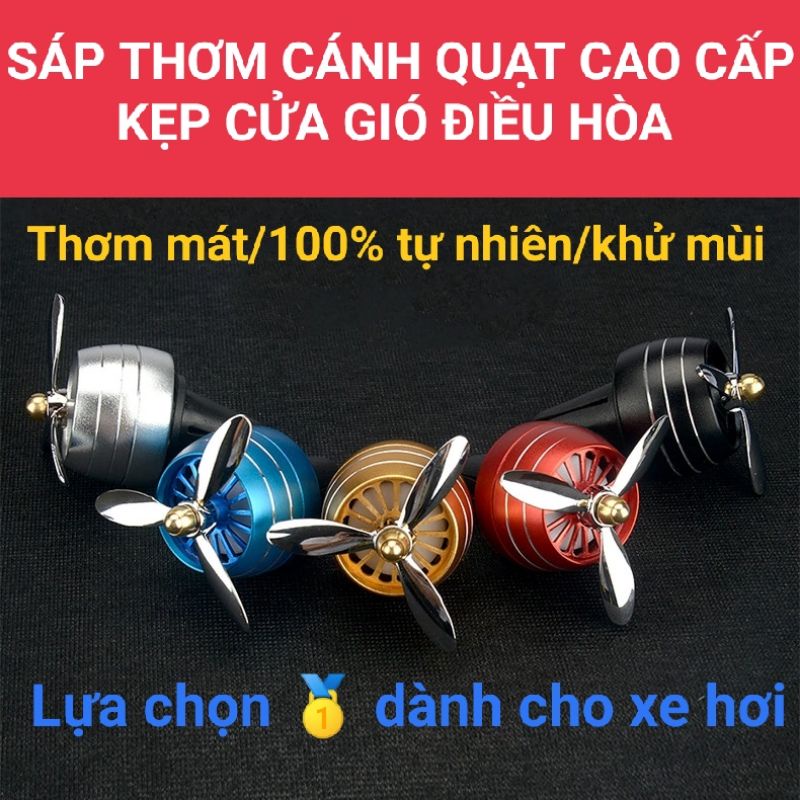 Sáp thơm ô tô, xe hơi - cánh quạt phản lực gắn, kẹp cửa gió điều hòa, đèn nháy 3 chế độ