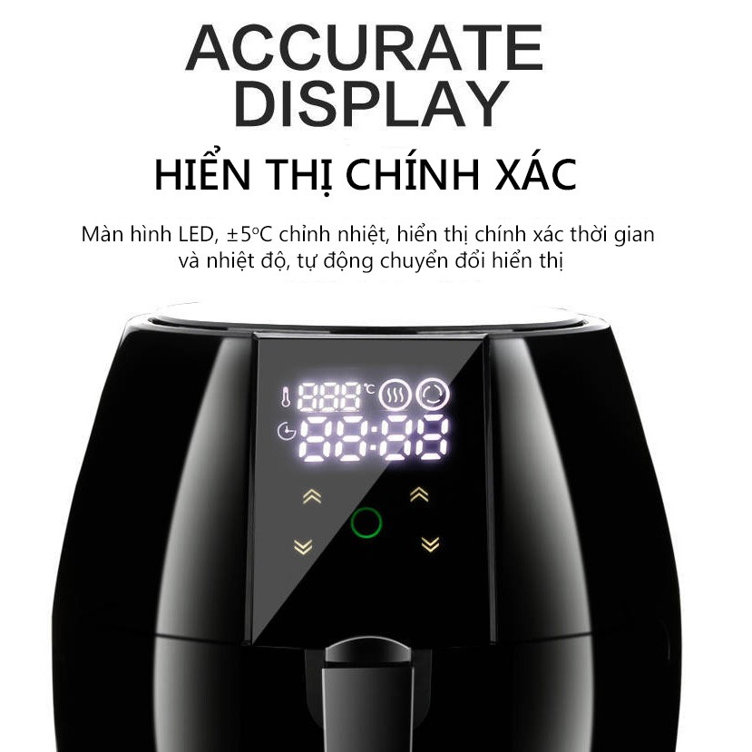 Nồi chiên không dầu hiệudung tích 5 lít bảng điều khiển cảm ứng BE116B