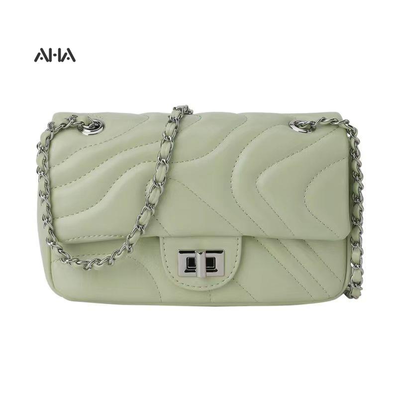 Túi xách AHA official đeo một bên phối dây xích có khóa thời trang dành cho nữ