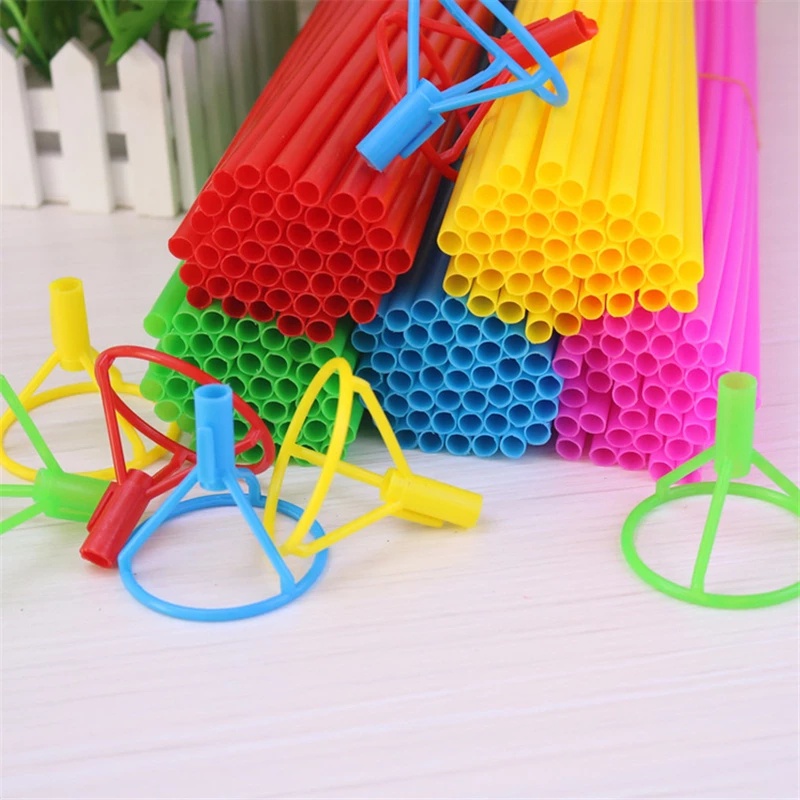 Bộ 50 Que Gắn Bong Bóng Bằng Nhựa PVC 40cm Nhiều Màu Sắc Dùng Trang Trí Tiệc