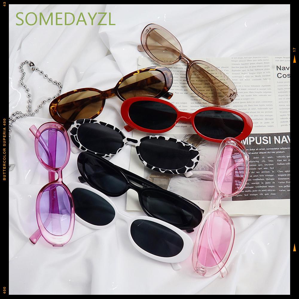 Kính Mát Gọng Oval Nhỏ Màu Sữa Thời Trang Cổ Điển Cho Nam Và Nữ