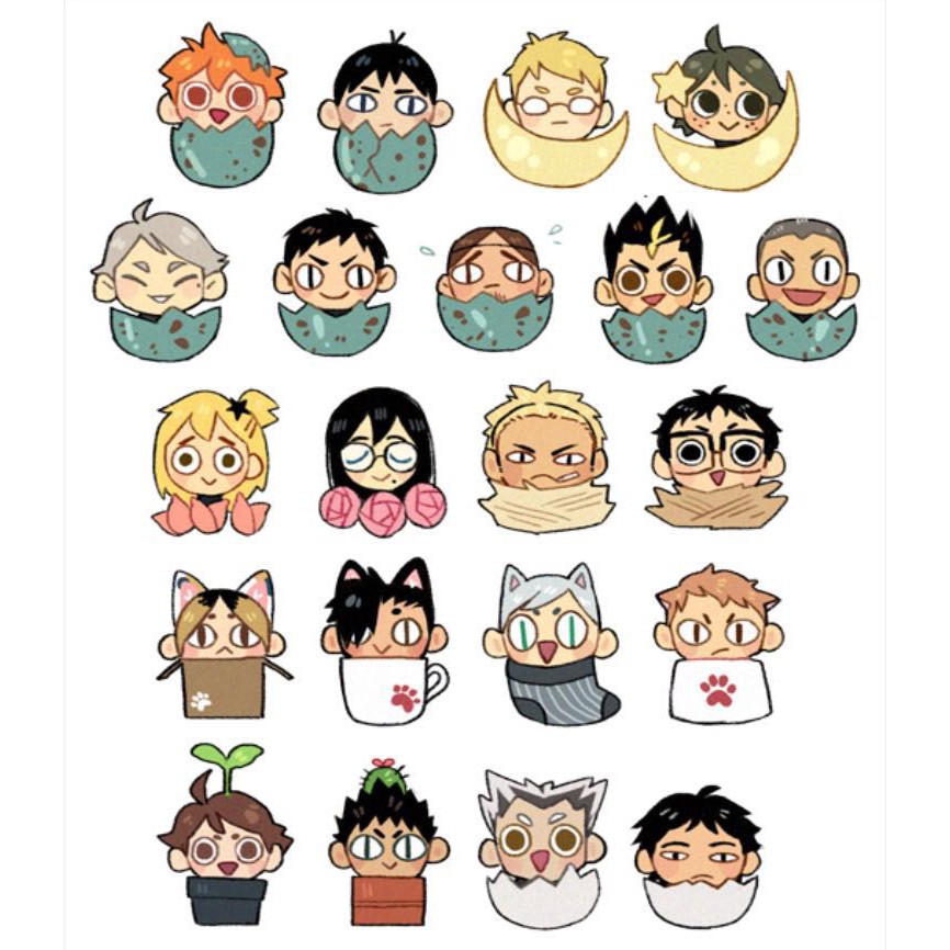 Sticker Haikyuu nhiều mẫu