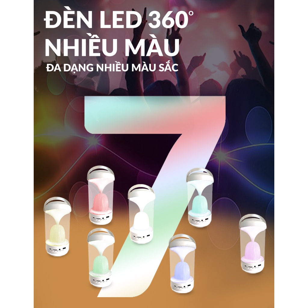 Loa bluetooth SX20 không dây, đèn LED đổi màu theo nhạc, âm thanh sinh động, tích hợp nhiều kiểu kết nối