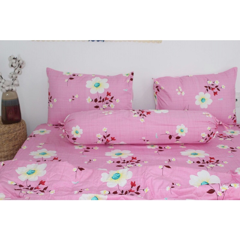 bộ drap (4 món) cotton Thắng lợi chính hãng HOA HỒNG