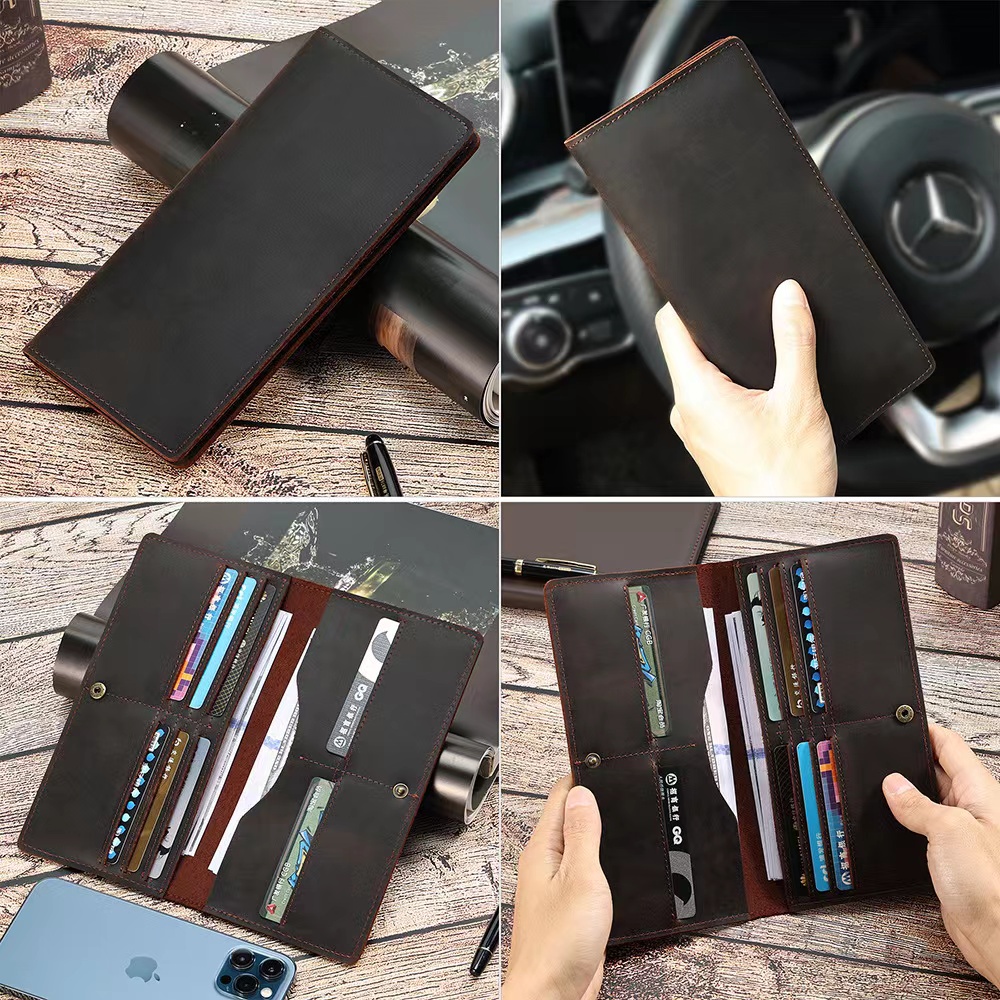 Ví Da Ngựa Dáng Dài Phong Cách Retro Dành Cho Nam