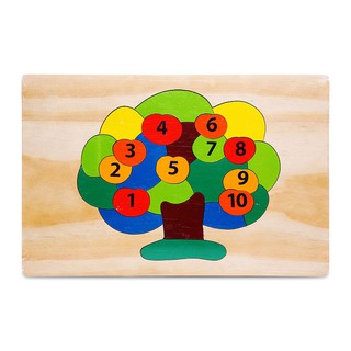 Tranh ghép cây táo học số đồ chơi gỗ kích thước lớn
