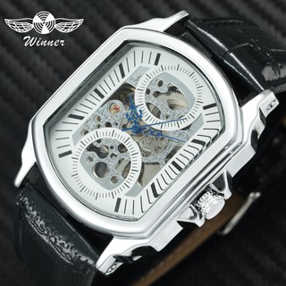 Đồng hồ cơ tự động dây da kiểu lộ máy