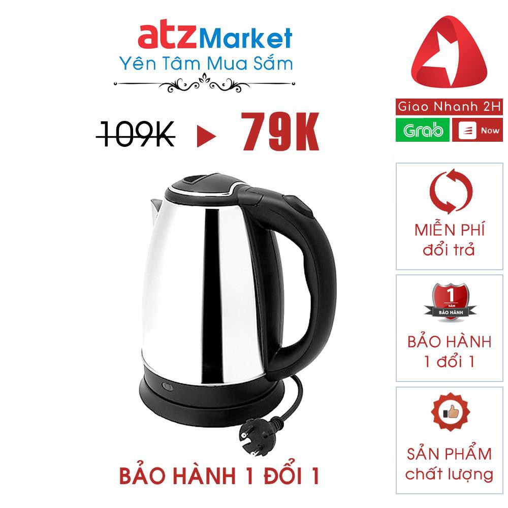 Ấm đun siêu tốc Inox loại lớn 1L8, Bình đun siêu tốc, bảo hành 6 tháng. MS: K25X01 - atzMarket