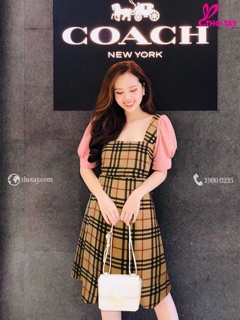 Đầm kate phối voan