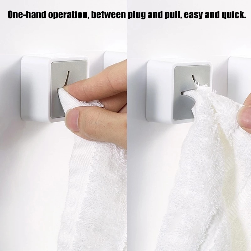 1 Móc Treo Khăn Bằng Silicone Chống Nước Dán Tường Tiện Lợi