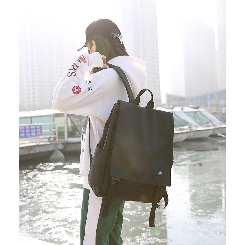 Túi nữ Hàn Quốc ins Harajuku ulzzang vải ba lô học sinh trung học Anh hoang dã chụp đường phố vài ba lô