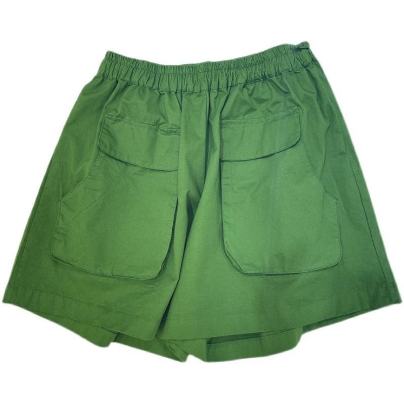 Quần ngắn ống rộng Lưng Cao Có Túi Thời Trang Mùa Hè Cho Nữ