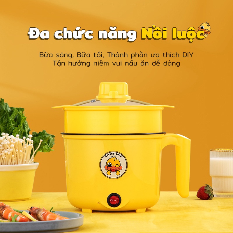 Nồi điện chống dính mini nhiều kiểu nấu ăn tích hợp đa năng cho ký túc xá