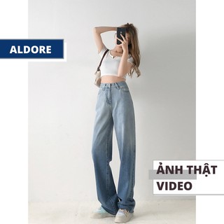 Quần jean nữ ống suông Aldore Jean hai màu loang MSC7