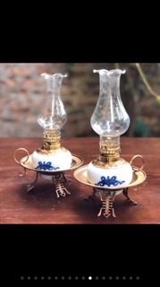 Đèn thờ dầu Bát Tràng chọn mẫu, đèn thờ gốm sứ chuẩn Bát tràng bọc đồng bên ngoài