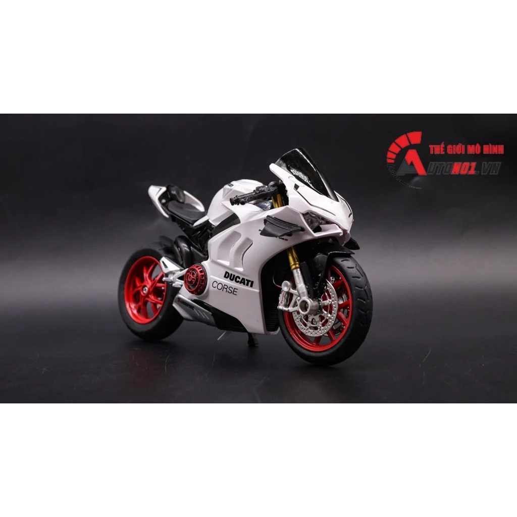 MÔ HÌNH XE ĐỘ DUCATI CORSE V4S - CORSE V4S NỒI KHÔ WHITE TỈ LỆ 1:12 AUTONO1 D222C D223C