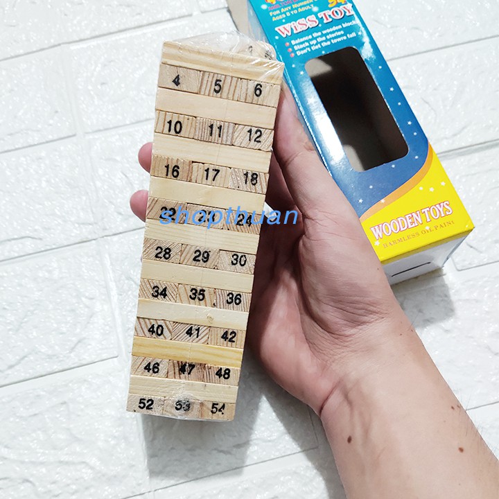 Trò chơi rút gỗ 54 thanh kèm 4 xúc xắc loại nhỏ