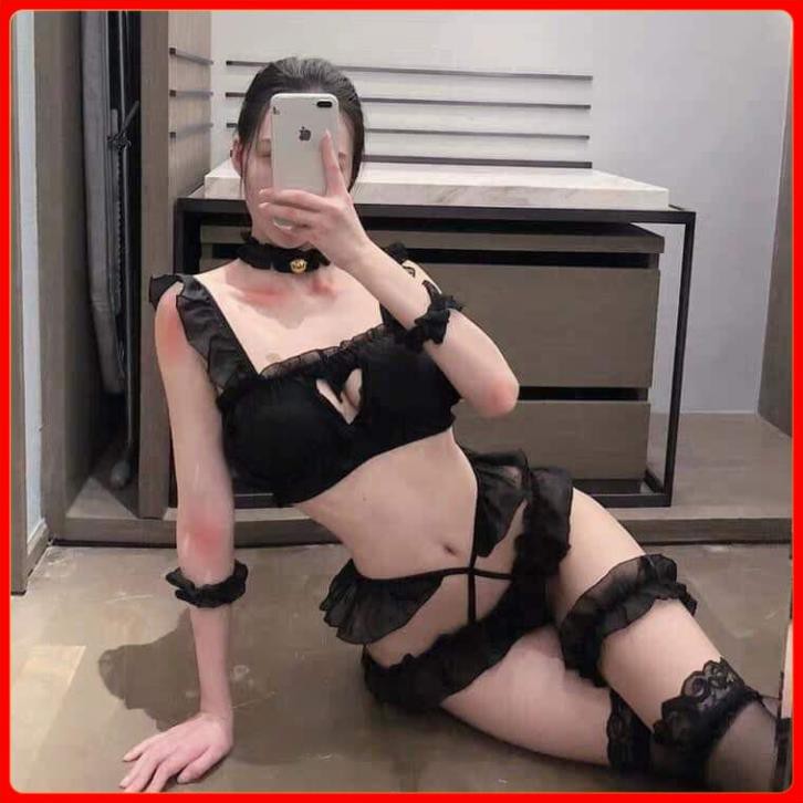 Bộ đồ ngủ cosplay sexy, bộ đồ lót cosplay Lolita mã X bikini gợi cảm quyến rũ Fullset  [LamiaStore] | BigBuy360 - bigbuy360.vn