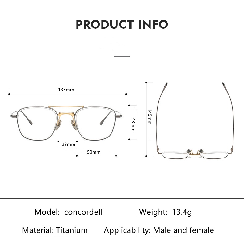 Mắt kính titan phong cách Nhật Bản thời trang cho nam