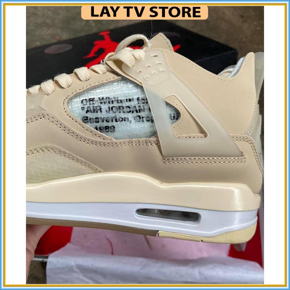 Giày thể thao Jordan 4 OFF WHITE, giày thể thao nam nữ full phụ kiện