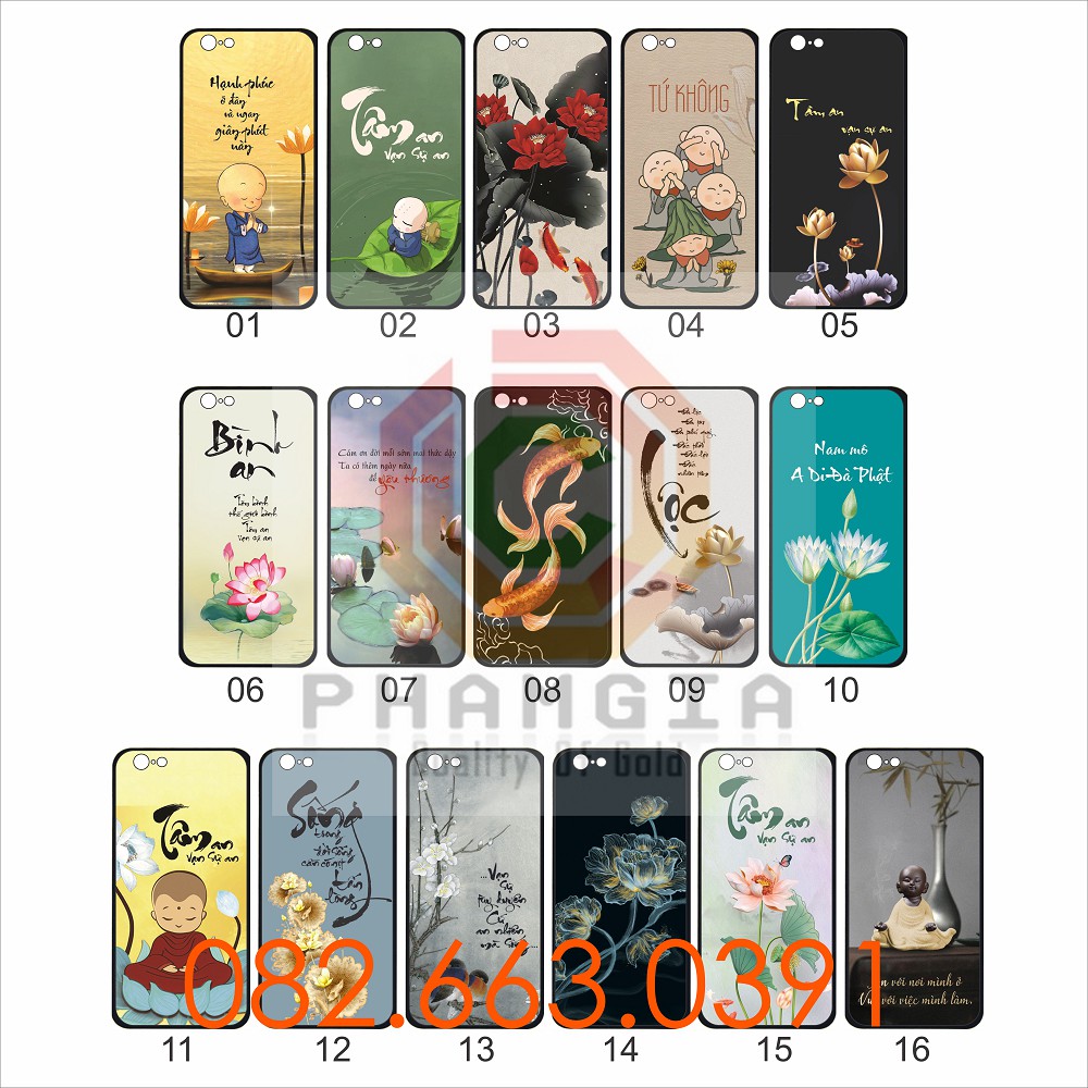 Ốp lưng ép kính Iphone 5/5s/5c/6/6s/6plus/6s plus/7/8/7plus/8plus in hình thư pháp