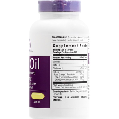 [DATE 08/2024] SIGNATURE CARE FISH OIL LEMON FLAVORED 1000MG 200 SOFTGELS (200 VIÊN VỊ CHANH - ÔMEGA 3)
