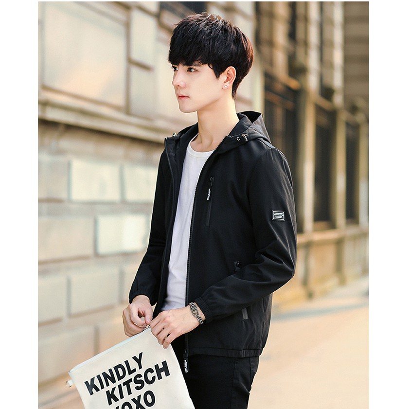 ÁO KHOÁC DÙ NAM 2 LỚP CÓ NÓN CAO CẤP AKD28-ĐEN