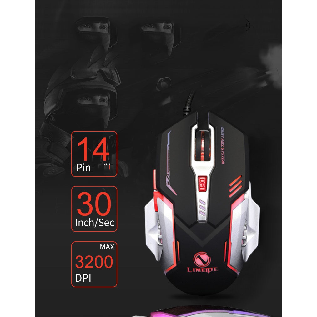 CHUỘT GAME THỦ GAMING LIMEME V2 PRO WHITE COPPER & SILVER BLACK LED CỰC ĐẸP CỰC BỀN | BigBuy360 - bigbuy360.vn