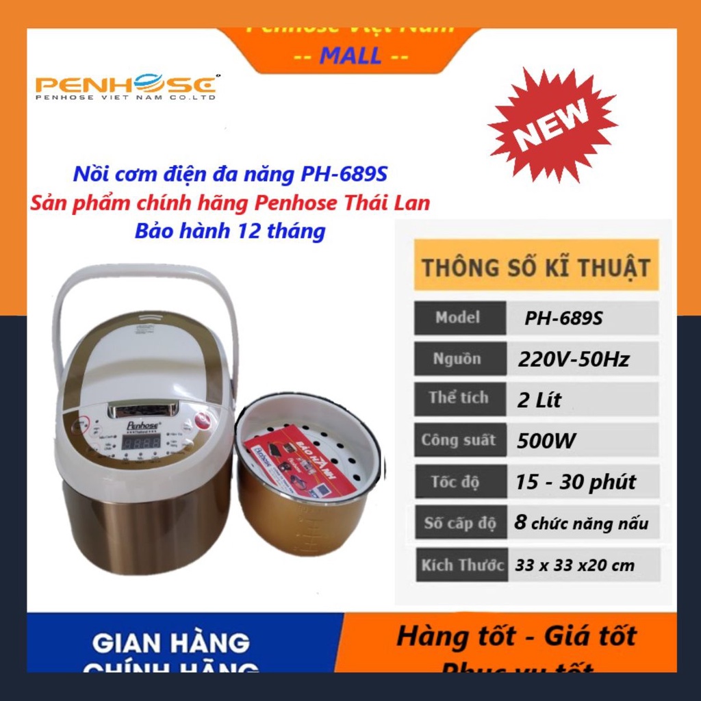 Nồi cơm điện điện tử 2 Lít  PH-689S chính hãng