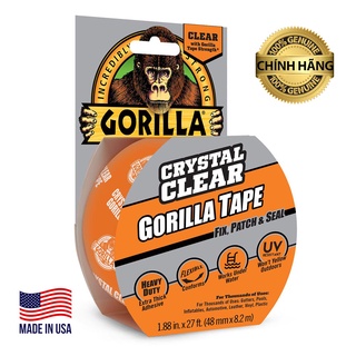 Băng Keo trong suốt Đa năng, Băng Keo Dán Siêu Dính Trong Suốt, Keo Dán Đa Năng Gorilla Crystal Clear Tape 8.2m