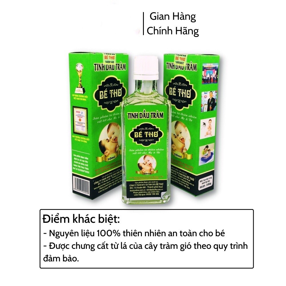 Tinh Dầu Tràm Huế Bé Thơ Dung Tích 50 ml Chăm Sóc Sức Khỏe Cho Cả Gia Đình