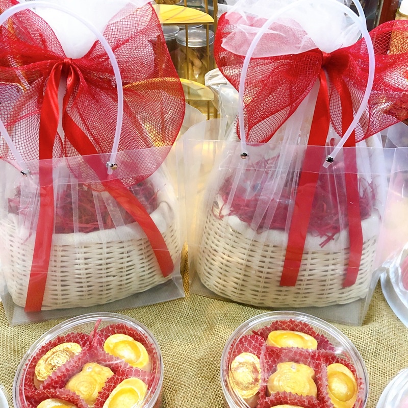 Set bánh bao đào tiên + bánh dứa thỏi vàng cúng mùng 10