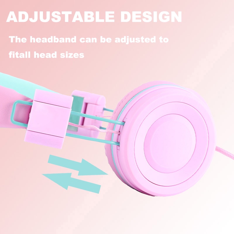 Tai Nghe Chụp Tai Có Dây Kèm Mic Kiểu Dáng Dễ Thương Cho Trẻ Em/Người Lớn