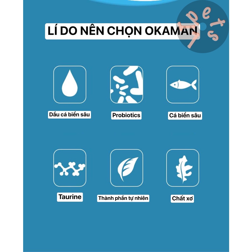 Thức ăn hạt cho mèo ALN OKAMAN 500gr bổ sung DHA,OMEGA3