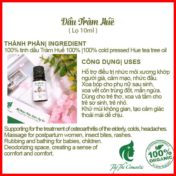 Dầu Tràm Huế Nguyên Chất Tây Thi Lọ 10ml