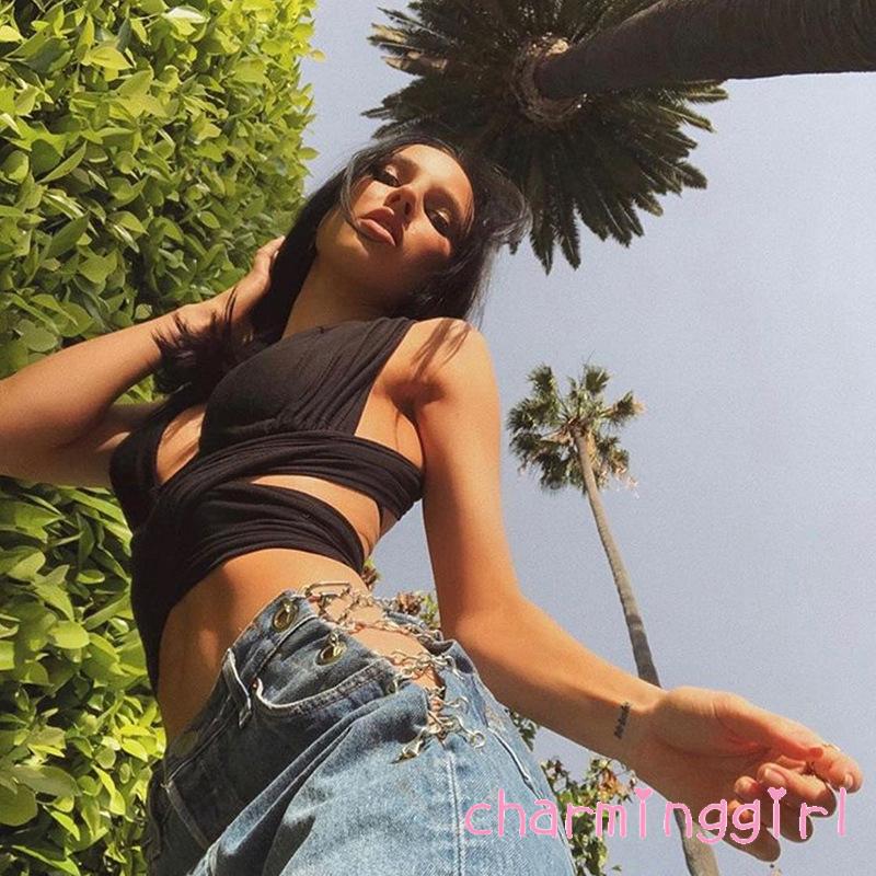 Áo dây màu trơn thiết kế sáng tạo thời trang nữ quyến rũ