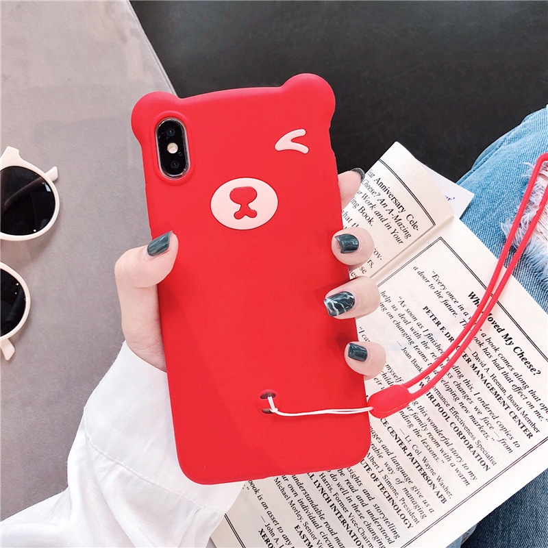 Ốp Lưng Silicone Hình Gấu Đáng Yêu Cho Iphone 8 | BigBuy360 - bigbuy360.vn