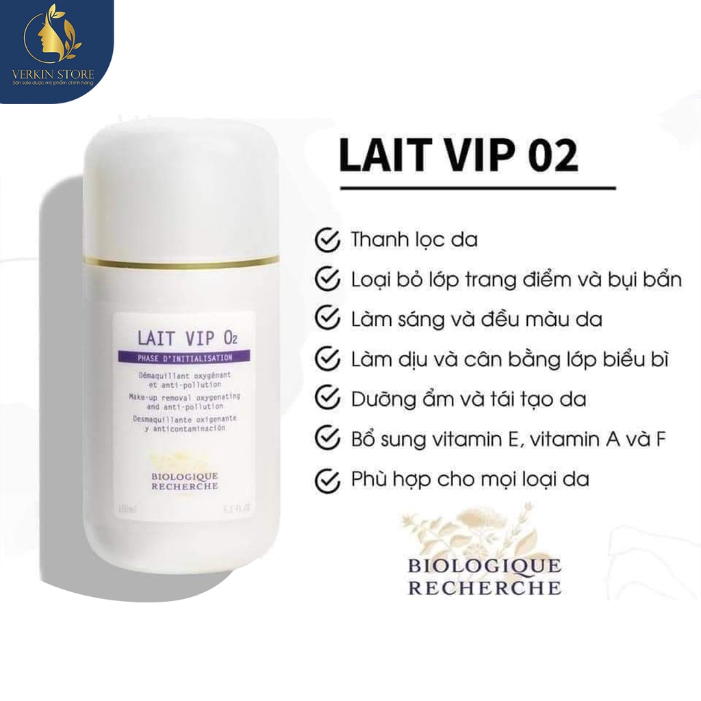 Sữa rửa mặt Biologique Recherche Lait VIP O2 cho da nhạy cảm  - Verkin Store