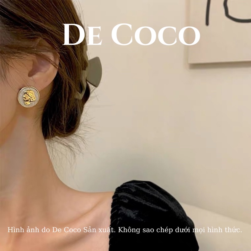 Khuyên tai bông tai đồng xu The Face De Coco