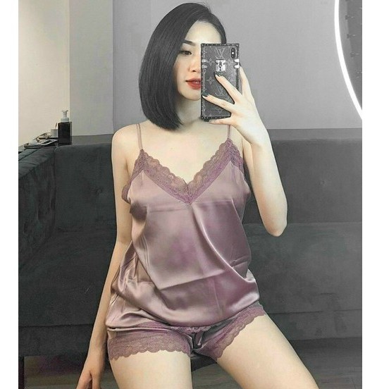 Bộ đồ ngủ sexy quần đùi áo hai dây gợi cảm full hộp sang chảnh | BigBuy360 - bigbuy360.vn