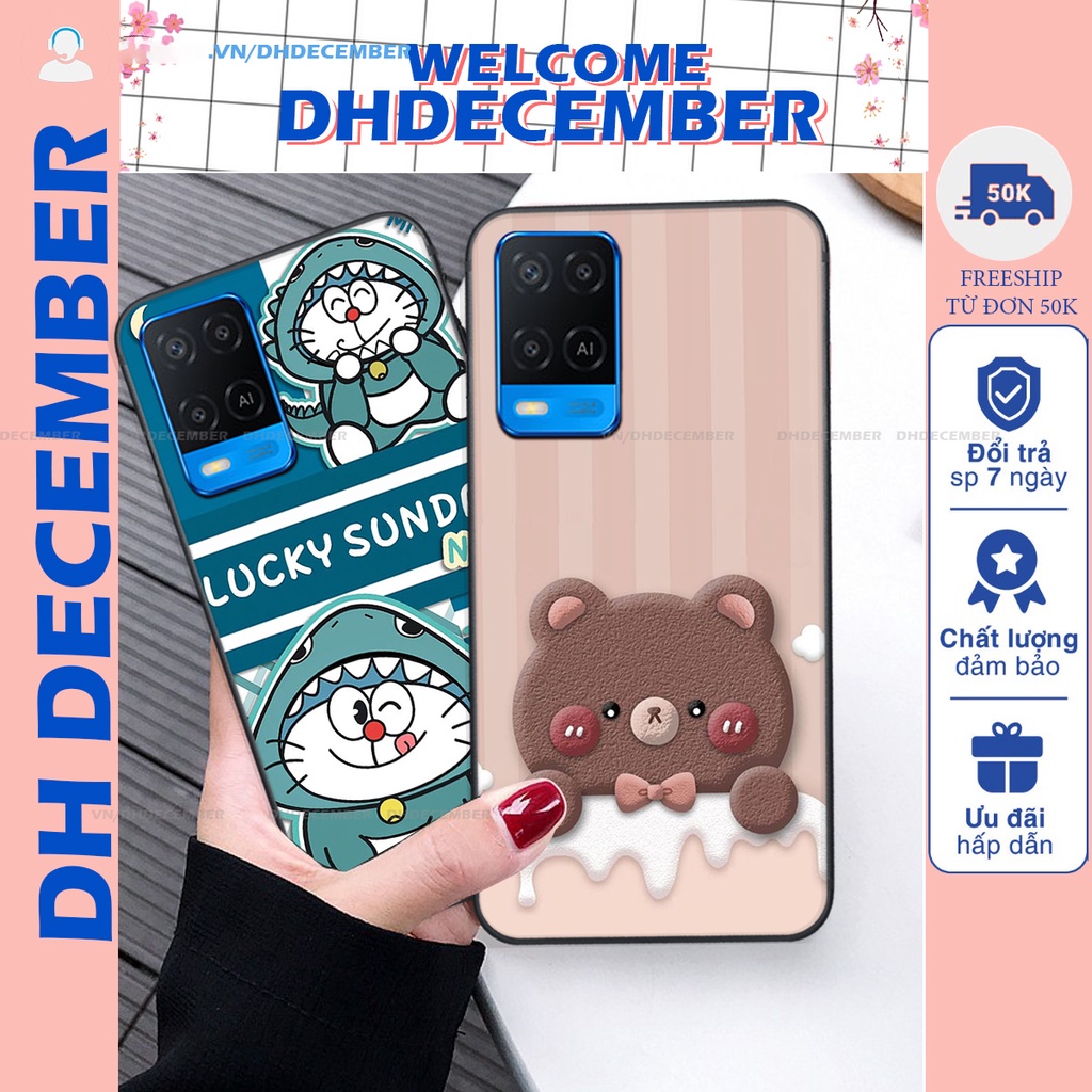 Ốp lưng Oppo A54 in hình gấu K@ws, gấu nâu, dor@emon RẺ- ĐẸP- BỀN
