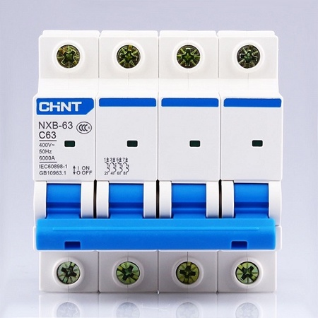MCB Chint NXB-63 4P 63A 6kA|Aptomat tép (MCB) 4 pha 63A 6kA